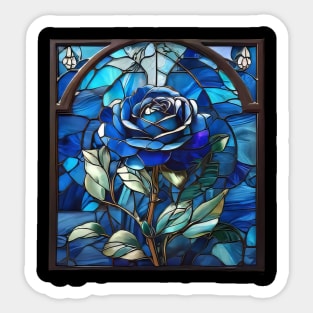 Blue Rose Stained Glass (756) Sticker